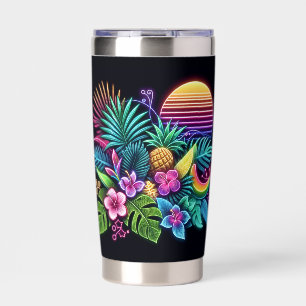 Colorful Neon tropical/Hawaiian Insulated Tumbler