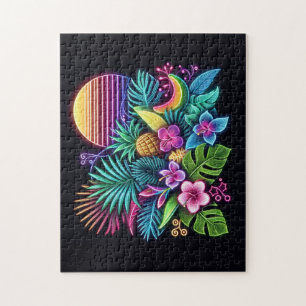 Colorful Neon tropical/Hawaiian Jigsaw Puzzle