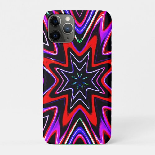 Colorful Neon Vibes Pattern iPhone 11 Pro Case
