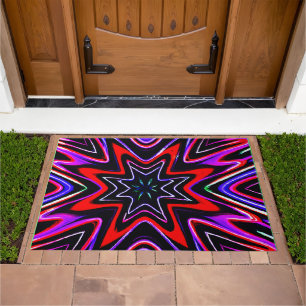 Colorful Neon Vibes Pattern Doormat