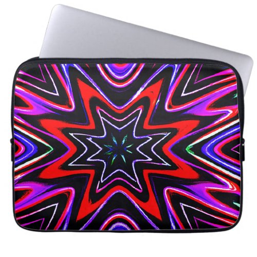 Colorful Neon Vibes Pattern Laptop Sleeve