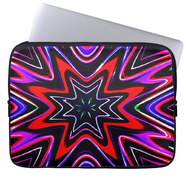 Colorful Neon Vibes Pattern Laptop Sleeve (Front)