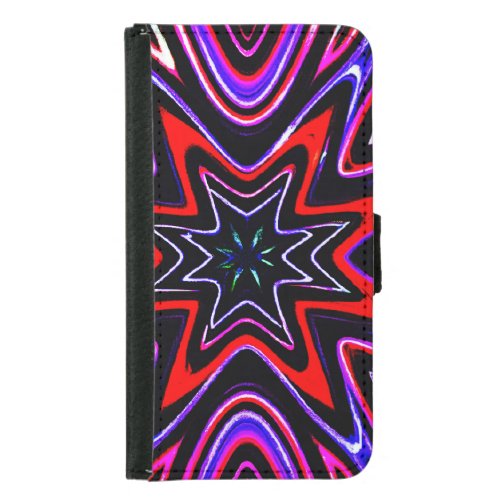 Colorful Neon Vibes Pattern Samsung Galaxy S5 Wallet Case