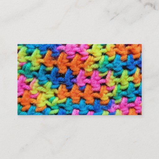 Customizable Colorful Neon Yarn Business Card Template