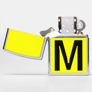 Colorful neon yellow monogram Personalized Zippo Lighter