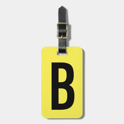 Colorful neon yellow monogram travel luggage tag