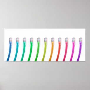 Colorful Network Cables Poster