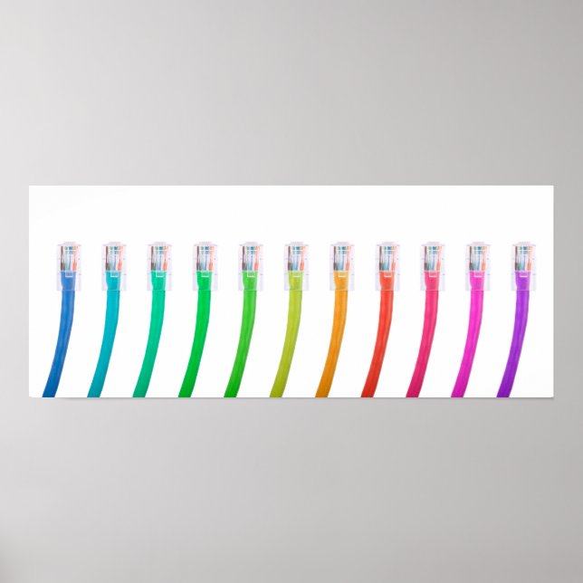 Colorful Network Cables Poster (Front)