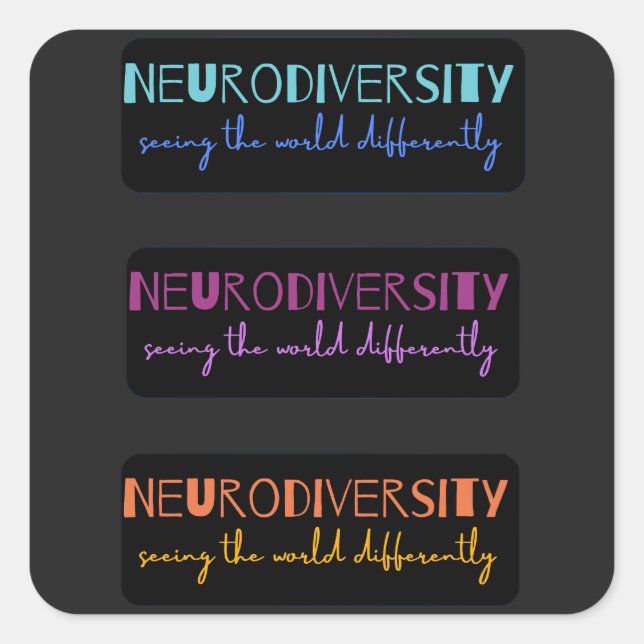 Colorful Neurodiversity  Square Sticker (Front)