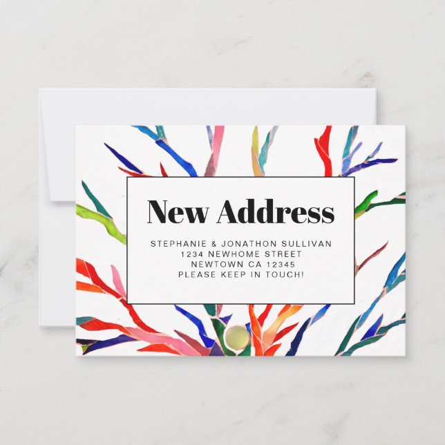 Colorful New Address Announcement Card (Front)