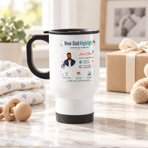 Colorful New Dad Highlight Appreciation Profile Travel Mug