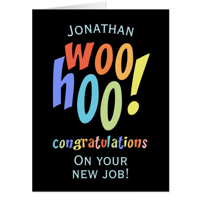 Colorful New Job Congratulations Oversized Card (Front)