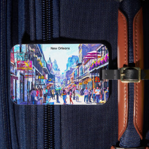 Colorful New Orleans Louisiana French Quarter Luggage Tag