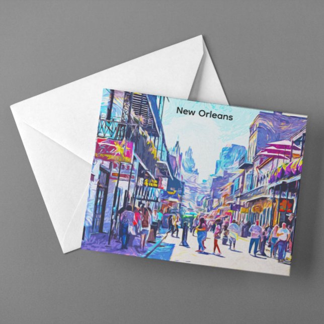 Colorful New Orleans Louisiana French Quarter Postcard (Colorful New Orleans Louisiana French Quarter Postcard)