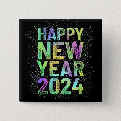 Colorful new year 2024 button