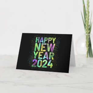 Colorful new year 2024 thank you card