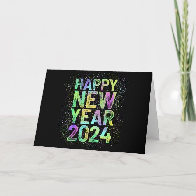 Colorful new year 2024 thank you card (Front)