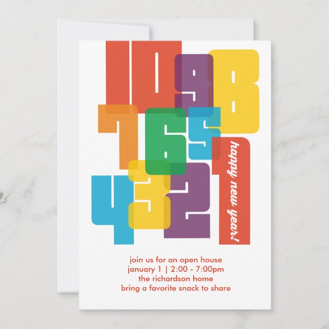 Colorful New Year Invitation (Front)