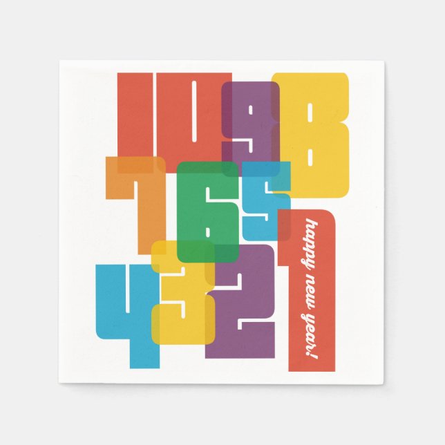 Colorful New Year Napkins (Front)