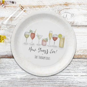 Colorful New Year's Eve Party Personalized Paper Plates