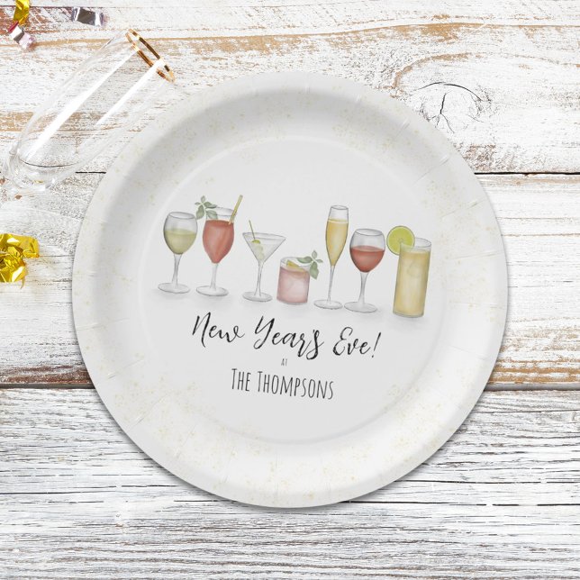 Colorful New Year's Eve Party Personalized Paper Plates (Creator Uploaded)
