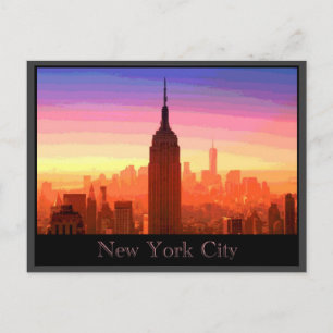 Colorful New York City Postcard