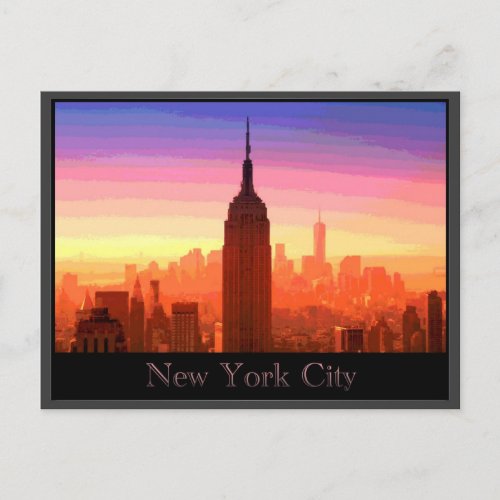 Colorful New York City Postcard