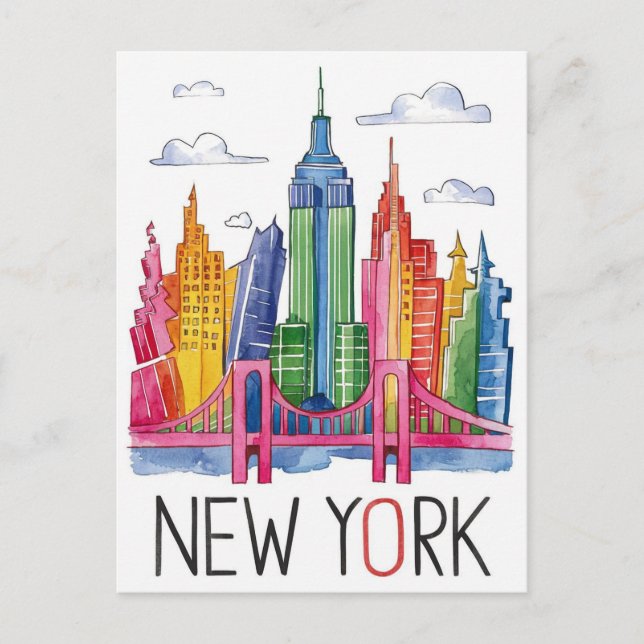 colorful new york city postcard (Front)