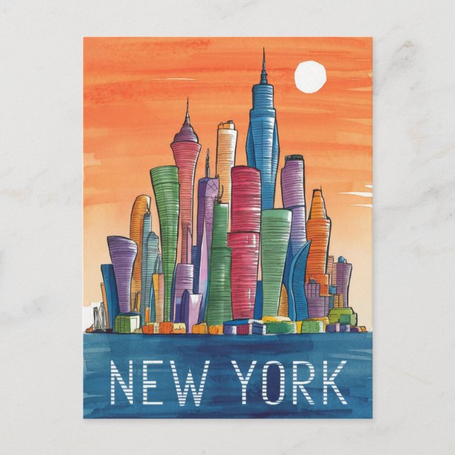 colorful new york postcard (Front)
