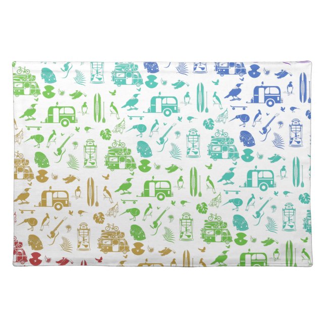 Colorful New Zealand Pattern Cloth Placemat (Front)
