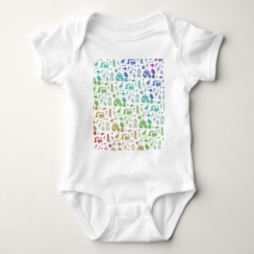 Colorful New Zealand Summer Pattern Baby Bodysuit