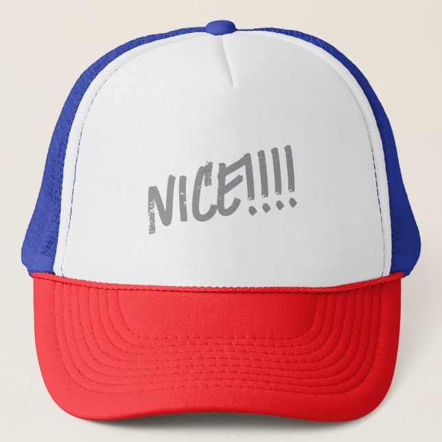Colorful "NICE!!!!" Trucker Hat (Front)