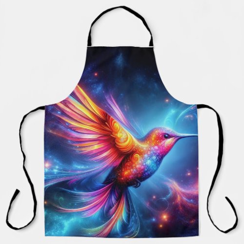 Colorful Night Hummingbird  Apron