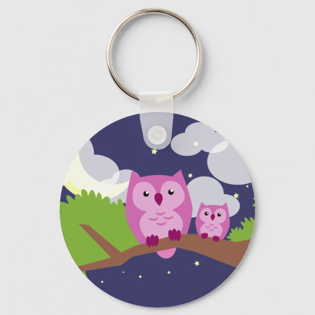 Colorful Night Owl Keychain (Front)