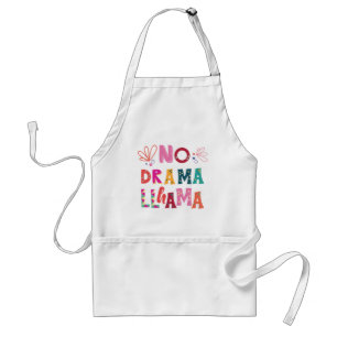 Colorful No Drama Llama Adult Apron