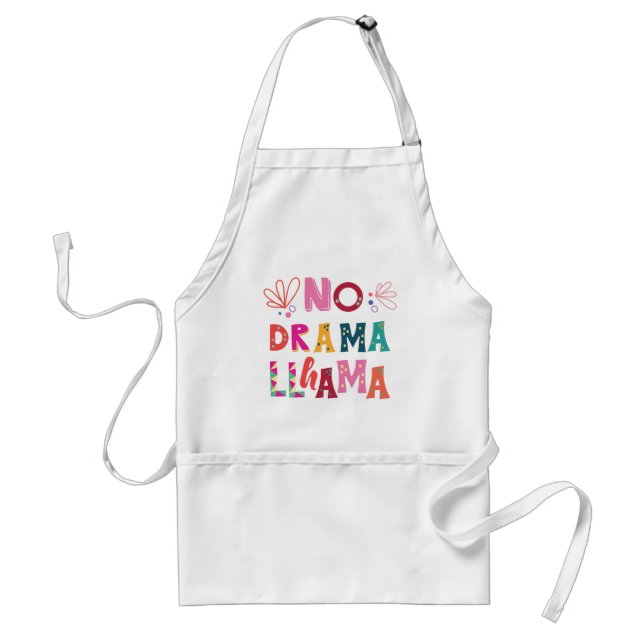 Colorful No Drama Llama Adult Apron (Front)