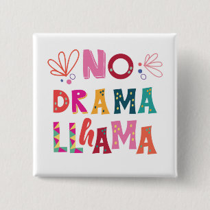 Colorful No Drama Llama Button