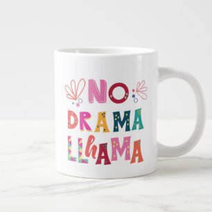 Colorful No Drama Llama Giant Coffee Mug