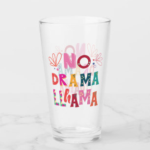 Colorful No Drama Llama Glass