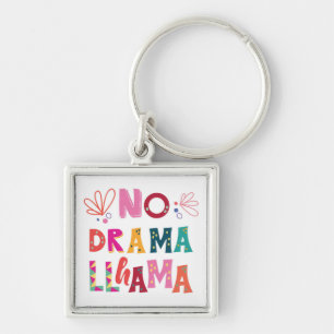 Colorful No Drama Llama Keychain