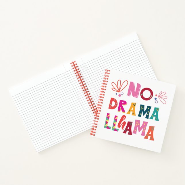 Colorful No Drama Llama Notebook (Inside)