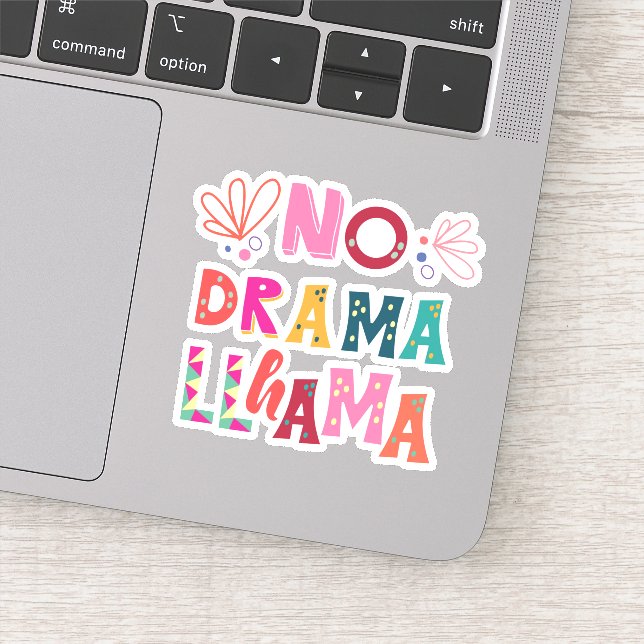 Colorful No Drama Llama Sticker (Detail)