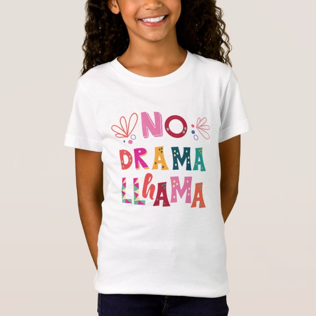 Colorful No Drama Llama T-Shirt (Front)