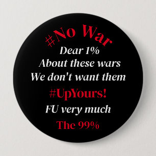 Colorful #No War Typography Button