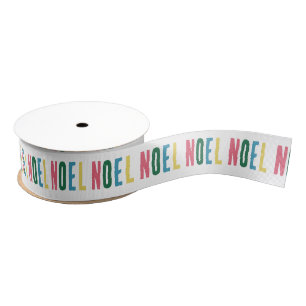 Colorful Noel Christian Christmas  Grosgrain Ribbon