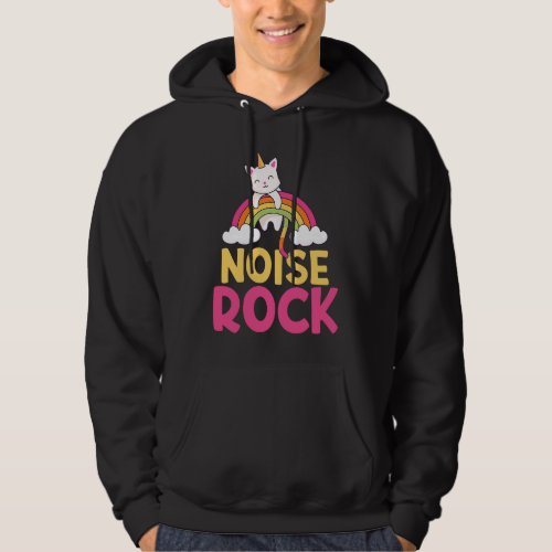 Colorful Noise Rock Rainbow Cat Unicorn Unicat Hoodie