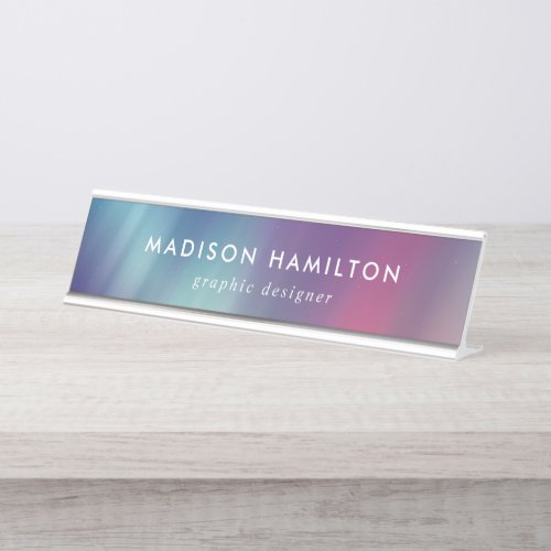 Colorful Northern Lights Desk Name Plate