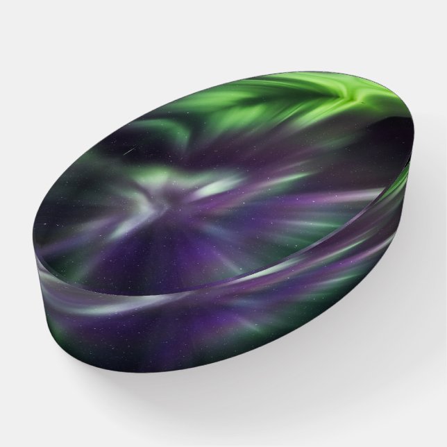 Colorful Northern Lights Paperweight (Angled)