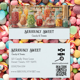 Colorful Nostalgic Candy Store Business Card