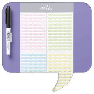 Colorful Note Boxes Dry Erase Board